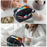 MYBAGZING Small Crochet Bag Organizer - Knitting Yarn Storage for Crocheting Holder Accessories, Needles, Hooks, Gifts, Black, (AM370) MYBAGZING