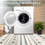 Area Rug for Living Room 9x12: Large Washable Boho Moroccan Rugs Geometric Neutral Rug, Non-Slip Foldable Morden Farmhouse Indoor Floor Carpet for Bedroom Dining Table Home(Brown Green,9'x12') Aoyaomi