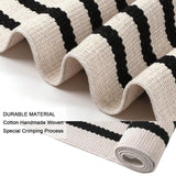 LEEVAN Black and White Striped Area Rug 3x5 ft Outdoor Patio Rugs Woven Washable Farmhouse Floor Carpet Front Porch Doormat for Bedroom/Courtyard/Laundry Room/Living Room LEEVAN