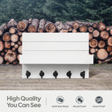 HONJIN Key Holder for Wall: Easy Installation Mail Organizer Wall Mount Hanging Key Rack for Kitchen and Entryway Decor with 5 Sturdy Key Hooks (White) HONJIN