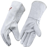 MYSAFETY Leather Welding Gloves for Men or Women, Fire and Heat Resistant gloves for Stick,Tig,Mig,Fireplace,BBQ,Oven,Grill,Wood Stove,Animal Handling Gloves,Bite Proof for Cat or Dogs,Welders Gifts MYSAFETY