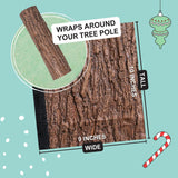 Realistic Faux Brown Bark Xmas Tree Skirt Hides Fake Pole, By Christmas Tree Hugger The Christmas Tree Hugger