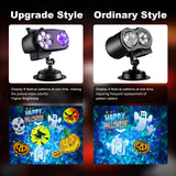 2025 Upgraded Brighter Halloween Decorations Projector Lights for Home, Display 8 Patterns at A Time (Ocean Wave & Patterns), 8 Themes Holiday Projector Christmas’ Day House Decoration Light Show FLITI