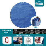 TARPAL 20ft Round tarp Waterproof 8mil Poly Tarps Pool Cover Multifunctional Tarpaulin Pool Covers for Above Ground Pools Dust and UV Resistance .（Blue/Black） TARPAL