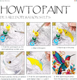 Paint by Numbers Kit for Adults - 2 Pack Hummingbird Paint-by-Number Kits - Acrylic Easy Paint by Numbers Framed - Canvas Arts and Crafts 8x12 Inch KYOQFVN