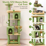 Globlazer S72 Heavy Duty Cactus Cat Tree for Large Cats, Sturdy 72in Maine Coon Cat Tree for Large Cats 20 lbs+ Cactus Cat Tower for Adult Biggest Cats with 6 Scratching Posts, Hammock Globlazer