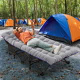 ABORON Oversized XXL Folding Camping Cot W/Mat for Adults, 78" L x 32" W x 18" H, Heavy Duty Outdoor Bed with Carry Bag,1200 D Layer Oxford Travel Camp Cots ABORON