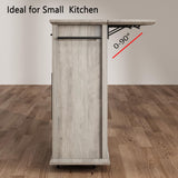 Mobile Modern Storage Island,Rolling Kitchen Island with Drop Leaf - Door Cabinet, Drawer, Bar Cart with Cabinet, Portable Cart Island Table for Kitchen,Grey Garvee