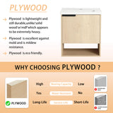 20" Bathroom Vanity with Sink, 20 Inch Floating Bathroom Vanity for Small Space, Single Sink Bathroom Vanity Combo, Modern Bathroom Vanity, Brown Wall Mounted Cabinet Set Mocoastn