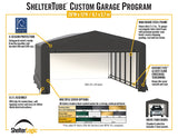 ShelterLogic ShelterTube Garage & Storage Shelter, 20' x 23' x 12' Heavy-Duty Steel Frame Wind and Snow-Load Rated Enclosure, Green ShelterLogic