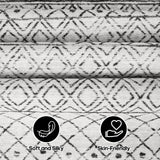 BYYVOO Hallway Runner Rug Washable 2'6"x8': Moroccan Non Slip Runner Rugs Soft Indoor Floor Carpet Low Pile Mat with Rubber Backing for Living Room Kitchen Bedroom 2'6"x8' Geo Grey BYYVOO