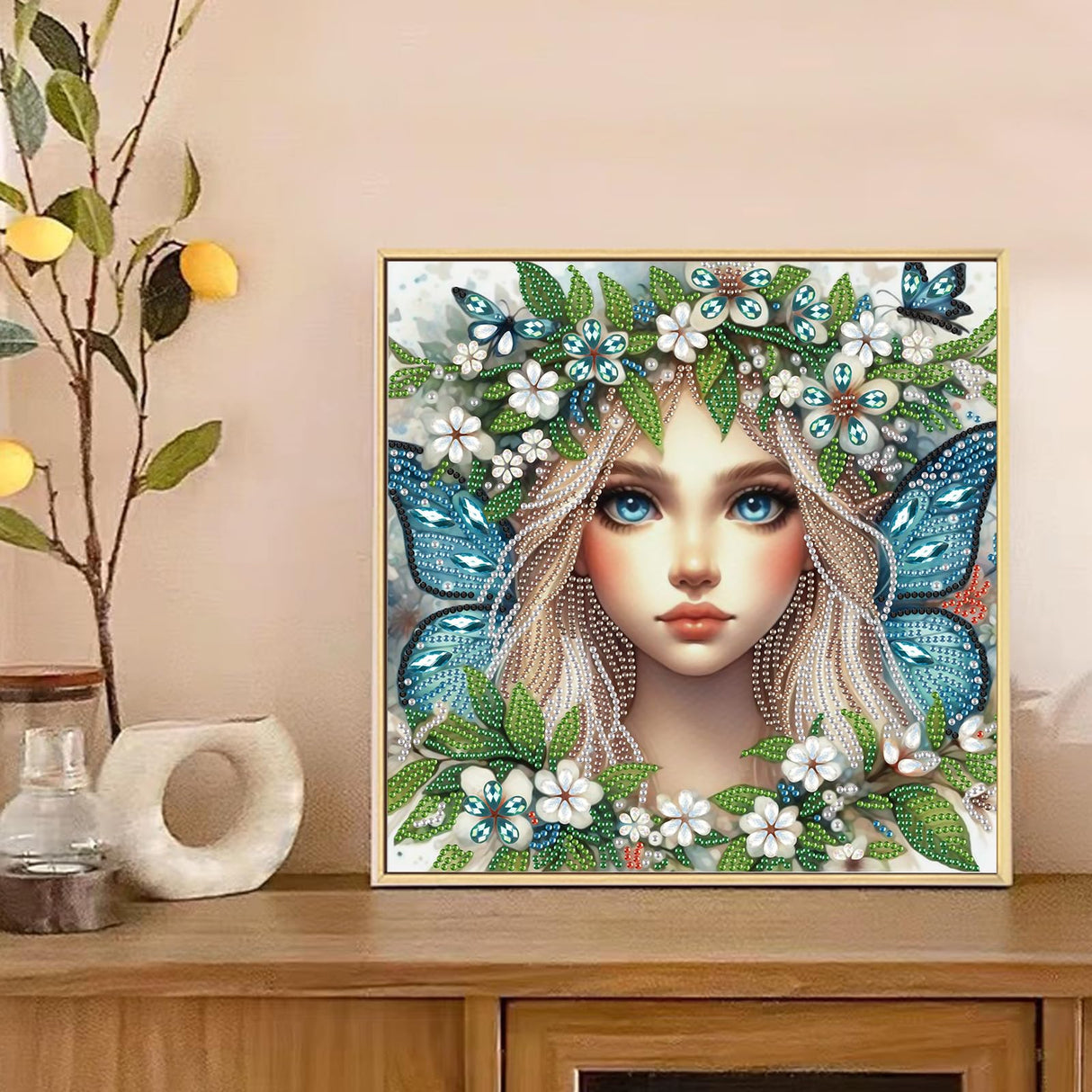 AiYuanzsh Diamond Art Painting Kits for Adults Pretty Princess Butterfly Fairy, 5D Special Shape Diamond Painting Kit, Unique Diamond Art for Beginners DIY Craft Wall Décor Gift 12×12 Inch AiYuanzsh