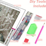 Clendo Winter Cute Snowman Diamond Art Kits for Adults - Christmas 5D Diamond Painting Kits Full Drill Crystal Rhinestone Gem Art Craft Kits for Home Wall Decor 12X16Inch Clendo