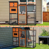 Petsfit Outdoor Catio 4 Tries, 2 Resting Room, 4 Platforms and Waterproof Roof, Catio Outdoor Cat Enclosure Petsfit