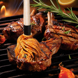 BBQ Mop Brush and Cast Iron Sauce Pot Set, 11-in-1 Value Pack includes 2Pcs Wooden Long Handle, 6 Brush Heads, 1 Cast iron BBQ Pan and 2 Silicone Brushes for Grilling all Types of Ingredients ZQDFLME