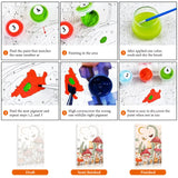 Framed Paint by Numbers Kit for Adults Beginner & Kids Ages 8-12, Moon Mushroom Forest Paint by Number with Frame, Easy Acrylic Butterfly Painting by Numbers Kit on Canvas 8x12 inch Fountor