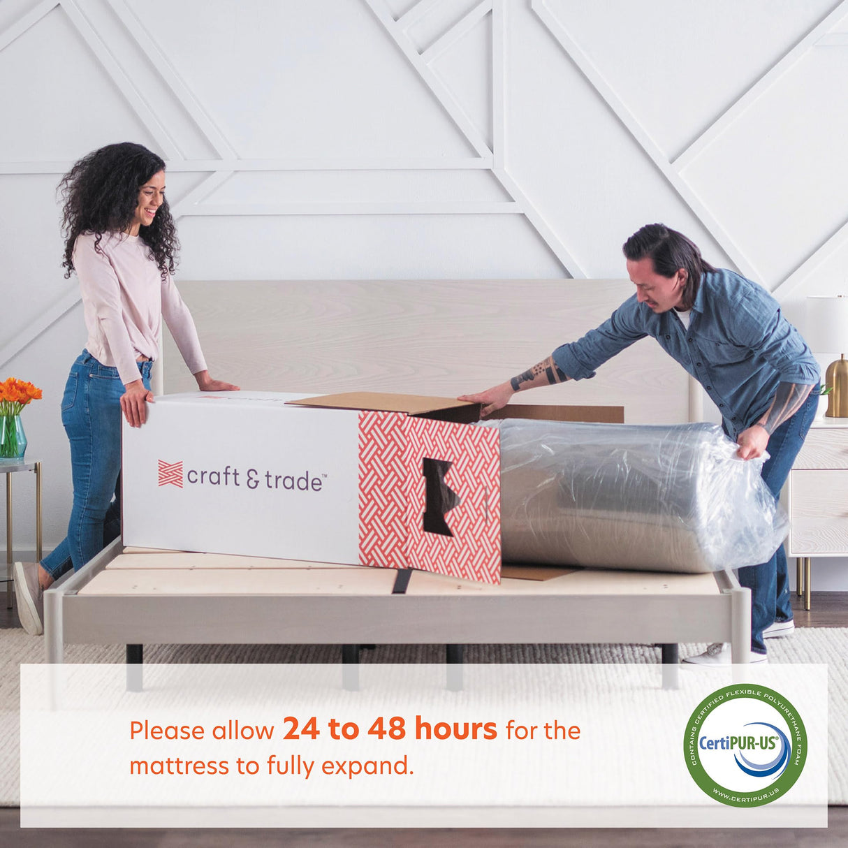 Craft & Trade 8-Inch Risewell Memory Foam Mattress, Bed-in-a-Box, CopperGel Cooling, CertiPUR-US Certified, California King, 100 Night Trial Craft & Trade