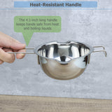 EIKS Boiler Pot Melting Bowl with SUS304 Stainless Steel for Melting Chocolate Candy Cheese Butter and Candle Wax Making, Capacity 400ML/13oz EIKS