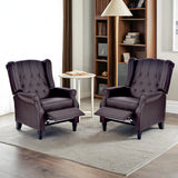 FLEXISPOT XC5 Pushback Recliner Chair for Adults, Mid Century Wingback Accent Chair with Rivet Decoration, Tufted Upholstered Single Sofa Armchair for Living Room, Bedroom, Study (Fabric, White) FLEXISPOT