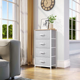 YITAHOME Dresser with 4 Drawers - Fabric Storage Tower, Organizer Unit for Bedroom, Living Room, Hallway, Closets - Sturdy Steel Frame (Light Grey) YITAHOME