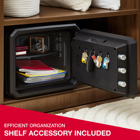 SentrySafe Fireproof and Waterproof Shelf Safe, Large Home or Office Safe with Dial Combination Lock and Override Key, 0.81 Cubic Feet, FPW082KSB SentrySafe