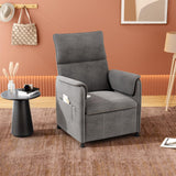 Liftsync Recliner Chair，Electric Adjustable Flannelette Recliner with Remote Control and Padded Backrest,Home Theater Recliner Single Sofa Seat with Thick Seat Cushion for Living Room Bedroom (Grey) Liftsync