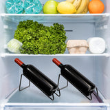 TONLEA Countertop Wine Rack, 2 Pcs Wine Bottle Holder, Metal Small Wine Rack, Tabletop Wine Storage Stand for Cabinet, Pantry, Bar, Black TONLEA