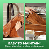 Large Solid Acacia Wood Serving Trays (17 x 6.5 inches) Rectangular Wooden Serving Platters for Home Decor, Food, Vegetables, Fruit, Charcuterie, Appetizer Serving Tray, Cheese Board (Set of 3 Plates) Home Beets