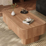 Coffee Table with Storage, 44 inch Solid Wood Coffee Table,Rustic Center Table with Hidden Storage Compartmen Mid Century Modern Tables for Living Room Home Apartment （Walnut Rophefx