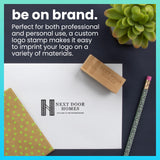 ExcelMark Custom Logo Stamp - Personalized Wood Rubber Stamp - Upload Your Own Image (1"x2.5") ExcelMark