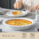 MALACASA Ceramic Pie Pan, Pie Pan for Baking 9 Inch, 40 OZ Pie Plate Round Pie Dish for Baking Fluted Pie Dish Baking Pan, Non Stick Deep Pie Dishes for Quiche, Apple Pies, Pot Pies, Tart, etc. MALACASA