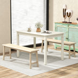 Giantex Dining Table for 4 People, 48” x 29” Kitchen Table with Wood Legs, Rectangular Dinner Table for Small Space, Apartment, Living Room, Dinette Table, Load 330 Lbs, Dining Room Table (White) Giantex