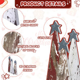 Soaoo 3 Pcs Wooden Christmas Trees Tabletop Decoration Standing Rustic Wooden Christmas Tree with Star Xmas Freestanding Centerpieces Decor Farmhouse Wood Decor for Table Home Decor Soaoo