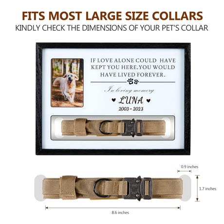 Pet Memorial Picture Frame Dog Collar Shadow Box 14"x11", Sympathy Remembrance Gift Keepsake for Loss of Dog or Cat, for Most Large Size Collars HKBS