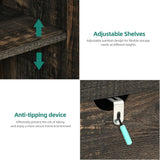 YITAHOME Television Stand for 65/55 Inch TV, Farmhouse TV Stand with 9 Drawers, Adjustable Shelves and Tempered Glass Doors, Entertainment Center TV Media Console for Living Room, Dark Rustic Oak YITAHOME