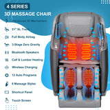 Massage Chair, 3D Massage Chair Full Body, Zero Gravity Shiatsu Recliner W/Heating, SL Track, Wireless Charger, Bluetooth Speaker, Foot Rollers, 12 Auto Modes Air Compression Mazzup