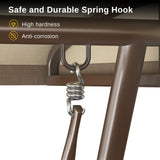 EAST OAK 2-Person Outdoor Patio Swing Chair with Adjustable Canopy, Porch Swing with Comfortable and Breathable Seats, Independent Swing Chairs for Garden, Balcony, Backyard, Chestnut Brown EAST OAK