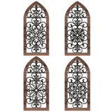 4 Pieces Thicken Rustic Wall Decor Modern Farmhouse Decor Wooden Hollow Carved Design Wall Art for Living Room Bedroom Hallway Decor Office Kitchen Wall Decoration (Elegant Style) Yulejo