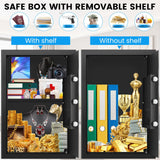 3.0 Cuft Safe Box, Home Safe Fireproof Waterproof, Security Digital Safe Box with Electronic Keypad, Spare Key, Smart Alert, Mute Mode, Anti-Theft Fireproof Safe for Document Money Valuable FOWORE