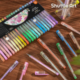 Shuttle Art Pastel Gel Pens, 24 Pastel Milky Colors Gel Pen for Black Paper, Adults Coloring Books Drawing Doodling Crafts Scrapbooking Journaling Shuttle Art