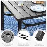 Sophia & William Patio Dining Set 9 Pieces, Patio Table and Chairs Set for 8, 83"x 39" Large Rectangular Metal Dining Table and 8 x Lightweight Aluminum Stackable Chairs (Beige) Sophia & William