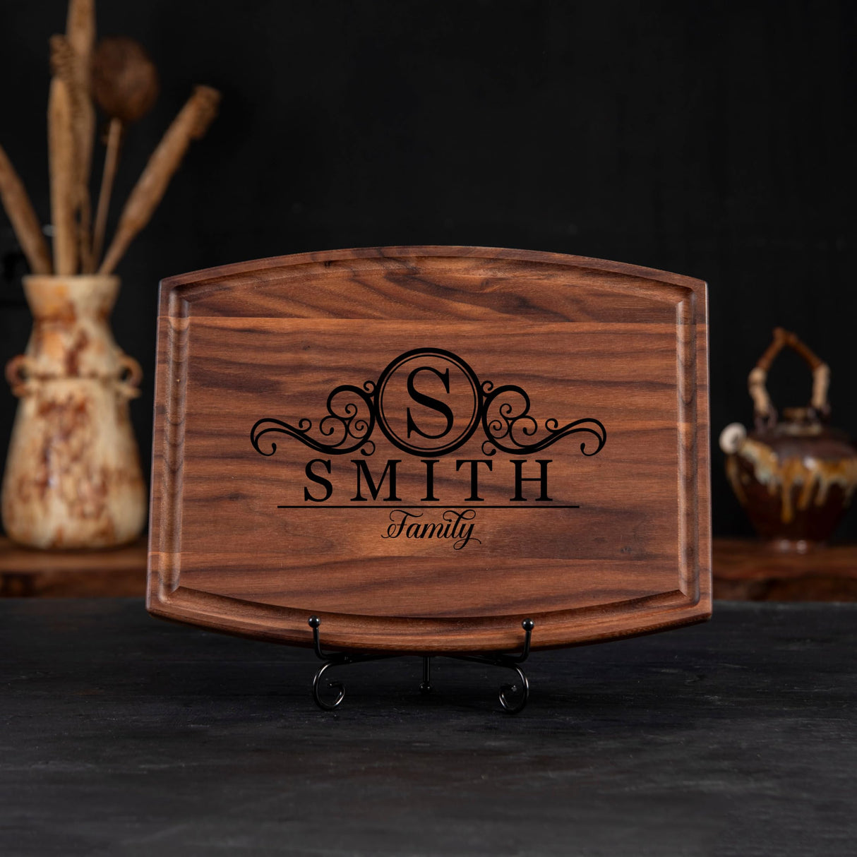 Personalized Cutting Board - Perfect Bridal Shower, Wedding, Housewarming Gift for New Home - Custom Walnut Wood Board for Kitchen - USA Made - Best Anniversary, Birthday, Christmas Present for Friend Pera Leather