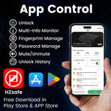 Smart Gun Safe, 4 Ways Biometric PistolRechargeable Safe withFingerprint/Keypad/Key/APP Lock, APPControl, LCD Display, Emergency PowerSupply Handgun Lock Box for HomeBedroom, Car soliles