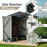JUMMICO Metal Outdoor Storage Shed 6 x 4 FT Metal Shed with Lockable Door,Waterproof Garden Tool Shed Storage House for Backyard Patio Lawn,White JUMMICO