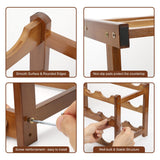 CAMOAT Bamboo Wine Rack,Wine Racks Countertop, Small Wine Rack Freestanding Floor,3 Tiers 12 Bottles Wine Rack,Sturdy and Durable Wine Rack Shelf for Cabinets Kitchen,Home Bar,Wine Storage CAMOAT