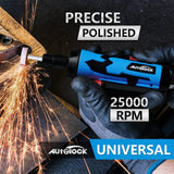 Autolock 1/4” Straight Air Die Grinder, 25000 RPM Pneumatic Die Grinder Tools with 1/4 Inch & 1/8 Inch Collets, Rear Exhaust Autolock