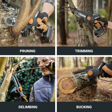 Worx Nitro 20V 5" Cordless Brushless Chainsaw 2.0 Ah Battery and Charger Included WG325 WORX