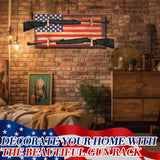 Colingmill Wall Mount Gun Rack Indoor Gun Rack for 2 Guns Wooden Gun Display Rack Wood Gun Storage Shelf with Flag Background Guns Wall Holder for Guns, Bows and Arrows Colingmill