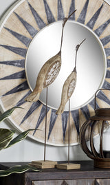 Deco 79 Wood Bird Decorative Sculpture Home Decor Statues, Set of 2 Accent Figurines 28", 34"H, Brown Deco 79