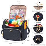 MYBAGZING Crochet Bag Organizer - Quilted Storage Bag with Hanging Hook, Knitting & Yarn Tote for Crochet Accessories, Mother's Day Gift MYBAGZING